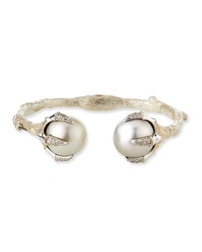 Shop K Brunini Pearl Bangle W/ Diamond Pave Claws