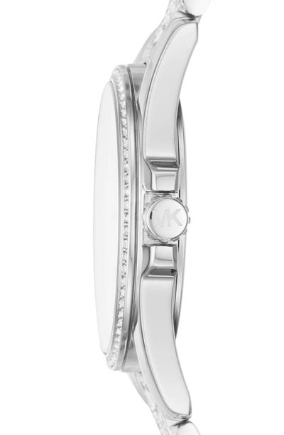 Shop Michael Michael Kors Whitney Bracelet Watch, 38mm In Silver/ White/ Silver