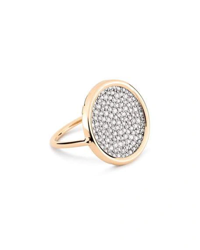 Shop Ginette Ny Ever 18k Rose Gold White Diamond Disc Ring