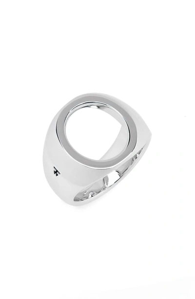 Shop Tom Wood Open Oval Sterling Silver Ring In 925 Sterling Silver