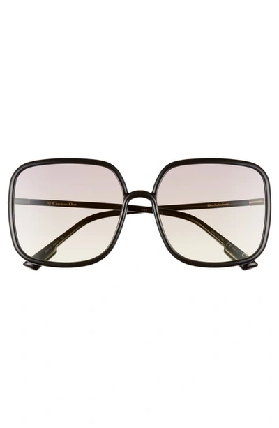 Shop Dior Stellair 59mm Square Sunglasses In Black/ Pink