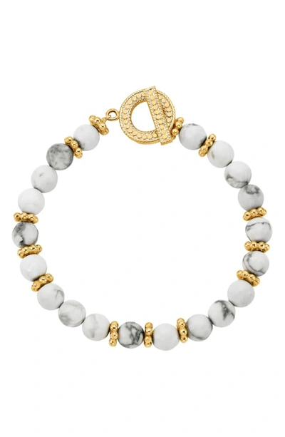 Shop Anna Beck Howlite Beaded Bracelet In Gold/ Howlite