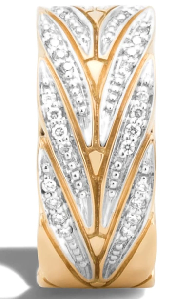 Shop John Hardy Modern Chain 18k Gold & Diamond Band Ring In Gold/ Diamond