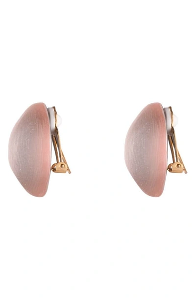 Shop Alexis Bittar Lucite Medium Dome Clip Earrings In Sunset