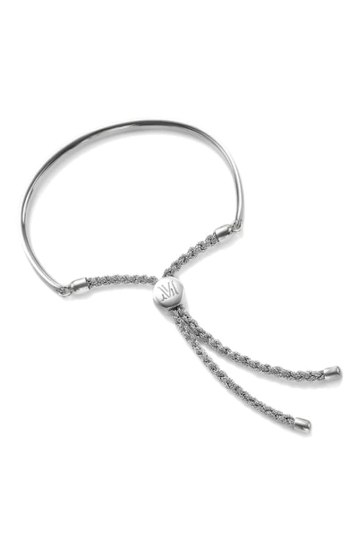 Shop Monica Vinader Engravable Fiji Friendship Bracelet In Silver/ Silver