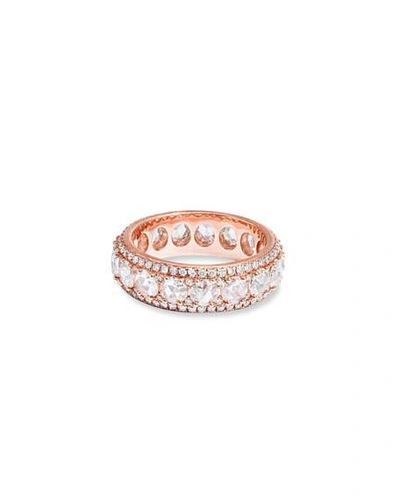 Shop 64 Facets 18k Rose Gold Diamond Ring W/ Pave Trim