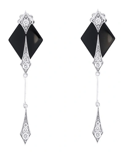 Shop Roberto Demeglio Diva Black Ceramic & 18k White Gold Diamond Dangle Earrings