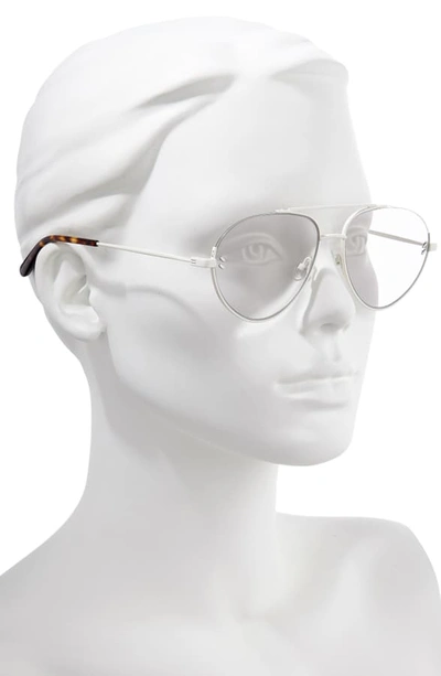 Shop Stella Mccartney 58mm Aviator Sunglasses In Varnished White/ Grey