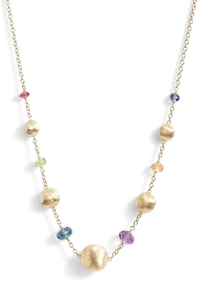 Shop Marco Bicego Africa Semiprecious Stone Necklace In Yellow Gold
