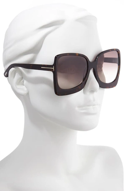 Shop Tom Ford Emanuella Rx-able 60mm Square Sunglasses - Dark Havana/ Brown