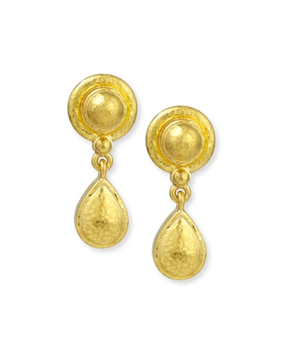 Shop Elizabeth Locke 19k Gold Dome & Pear Drop Earrings