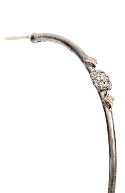 Shop Armenta New World Diamond Hoop Earrings In Silver/ Gold