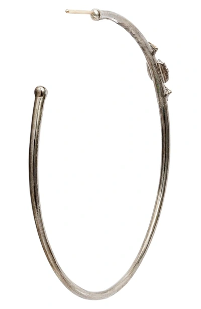 Shop Armenta New World Diamond Hoop Earrings In Silver/ Gold