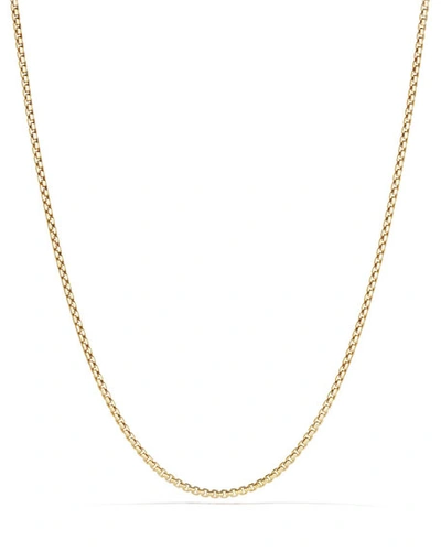 Shop David Yurman 18k 2.7mm Small Box Chain Necklace, 36"
