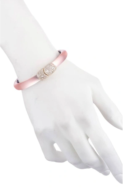 Shop Alexis Bittar Crystal Encrusted Clasp Skinny Bangle In Sunset