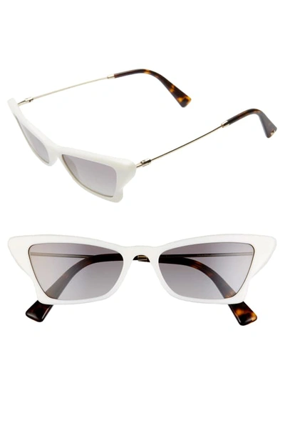 Shop Valentino 53mm Cat Eye Sunglasses In Ivory/ Gold/ Grey Gradient