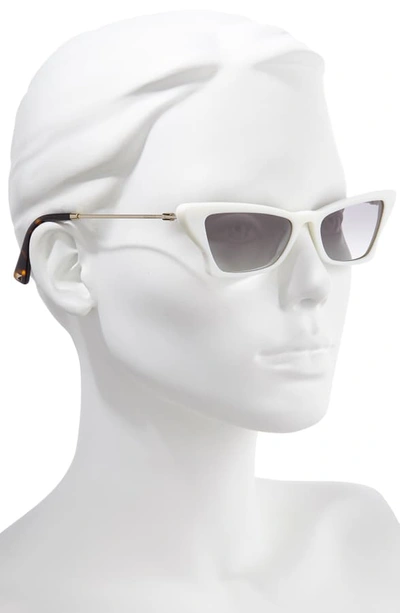 Shop Valentino 53mm Cat Eye Sunglasses In Ivory/ Gold/ Grey Gradient