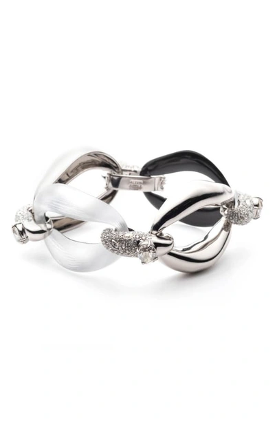 Shop Alexis Bittar Crystal Encrusted Link Bracelet In Silver