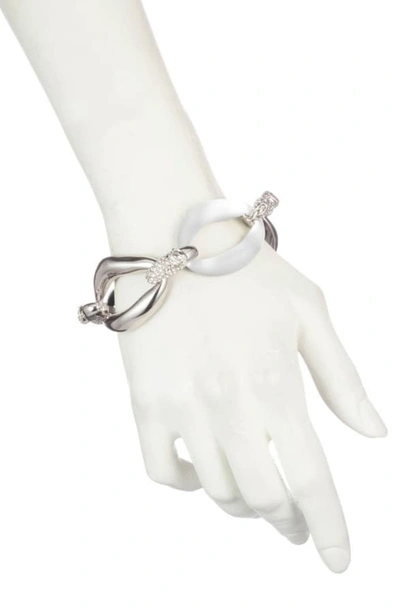 Shop Alexis Bittar Crystal Encrusted Link Bracelet In Silver