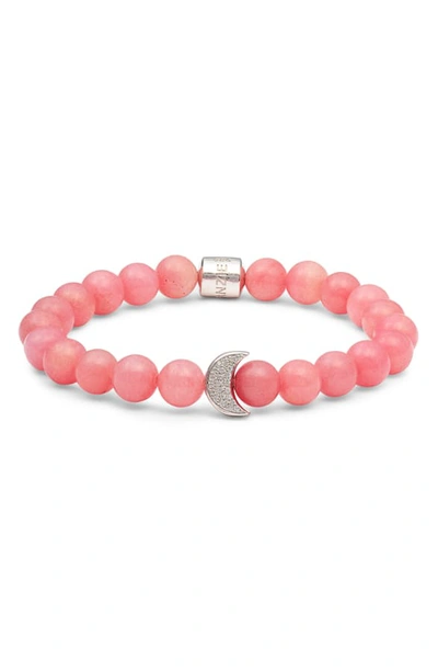 Shop Anzie Boheme Bead Bracelet In Strawberry Jade/ Silver