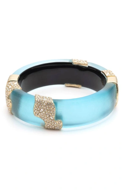 Shop Alexis Bittar Crystal Encrusted Lucite Hinge Bracelet In Light Turquoise