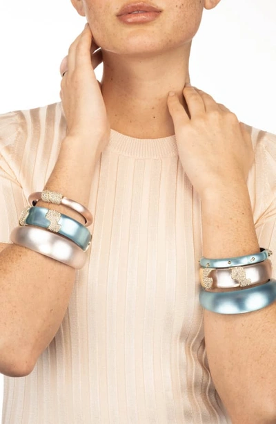 Shop Alexis Bittar 'organic' Tapered Bangle Bracelet In Light Turquoise