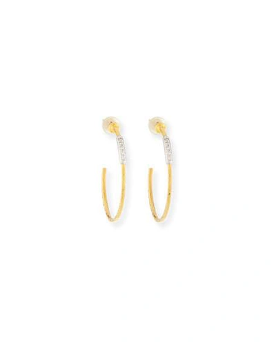 Shop Gurhan 22k Geo Hoop Earrings W/ Diamond Pave