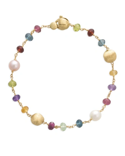 Shop Marco Bicego Africa 18k Mixed-gemstone Bracelet W/ Pearls