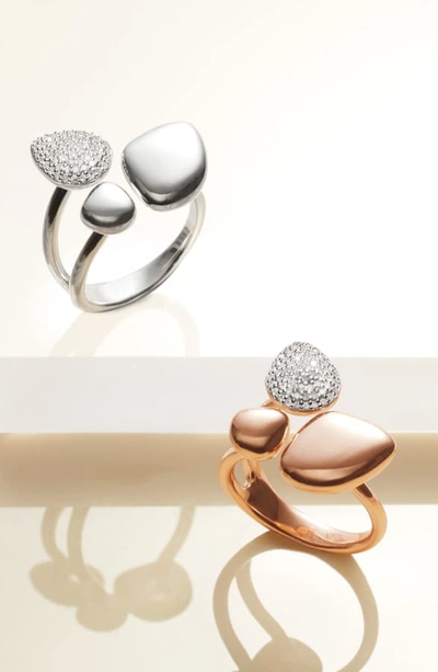 Shop Monica Vinader Nura Pebble Cluster Diamond Ring In Rose Gold/ Diamond