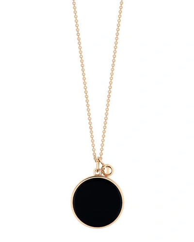 Shop Ginette Ny Ever 18k Rose Gold Onyx Pendant Necklace