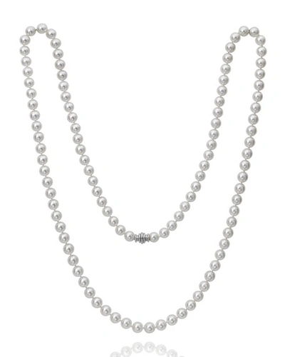 Shop Assael 36" Akoya Cultured 8.5mm Pearl Necklace With White Gold Clasp