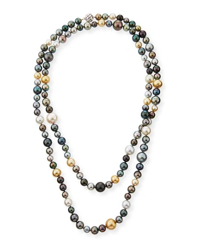 Shop Belpearl 18k Long Multicolor Pearl Necklace, 50"l
