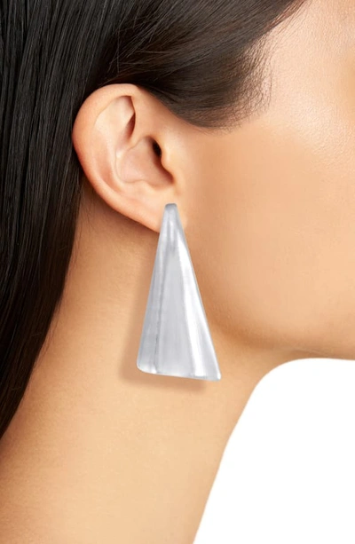 Shop Alexis Bittar Wavy Fan Lucite Drop Earrings In Silver