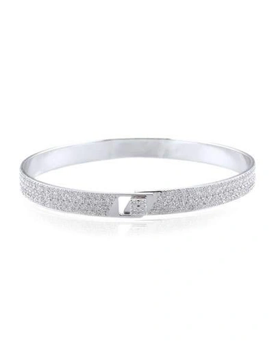 Shop Alessa Jewelry Spectrum 18k White Gold Bangle W/ Pave Diamonds