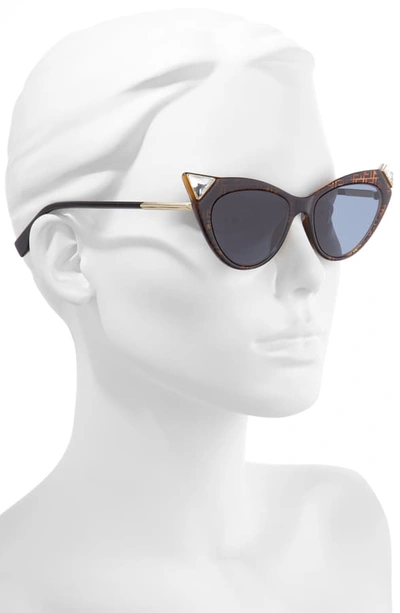 Shop Fendi 52mm Flat Front Cat Eye Sunglasses In Dark Havana