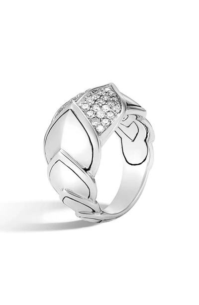 Shop John Hardy Legends Naga Diamond Ring In Silver/ Diamond