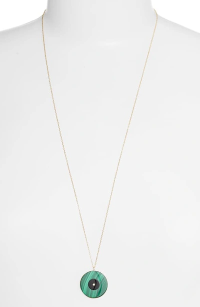 Shop Jennifer Zeuner Magda Pendant Necklace In Gold/ Malachite