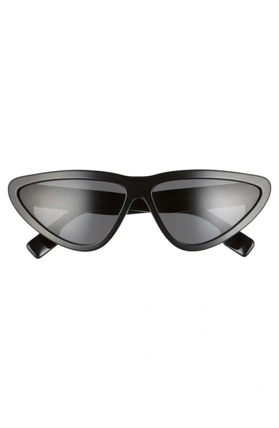 Shop Burberry 65mm Oversize Cat Eye Sunglasses In Black/ Black Solid