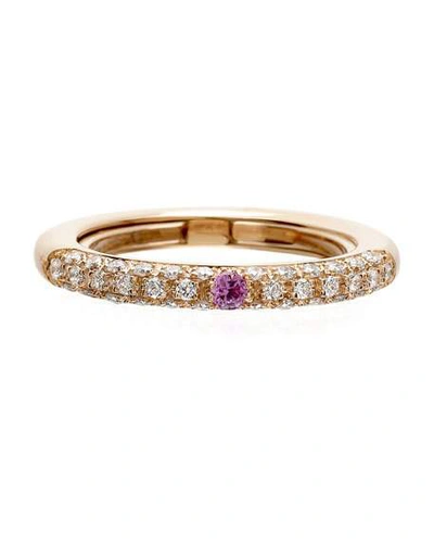 Shop Adolfo Courrier Never Ending 18k Pink Gold Diamond & Pink Sapphire Ring, Adjustable Sizes 6-8