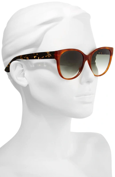 Shop Gucci 56mm Cat Eye Sunglasses - Blonde Havana/ Green