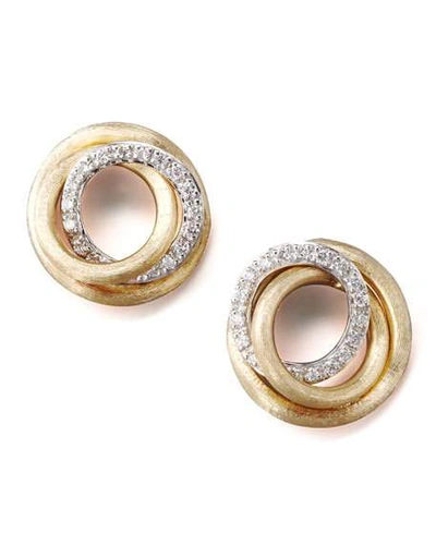 Shop Marco Bicego Jaipur 18k Gold Diamond-link Stud Earrings