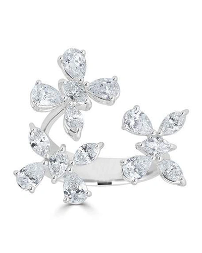 Shop Zydo 18k Luminal Diamond Butterfly Open Ring, 2.65tcw