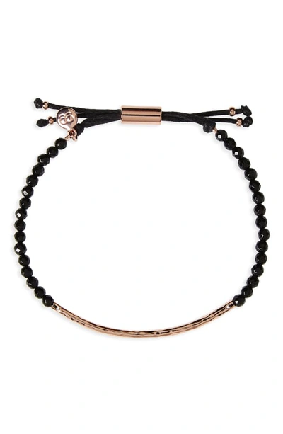 Shop Gorjana Power Gemstone Bracelet In Protection/ Black/ Rose Gold