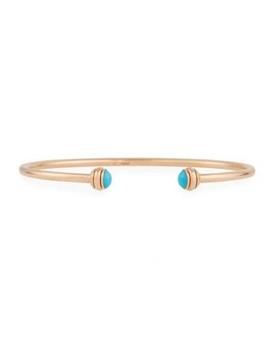 Shop Piaget 18k Rose Gold Possession Open Bangle With Turquoise