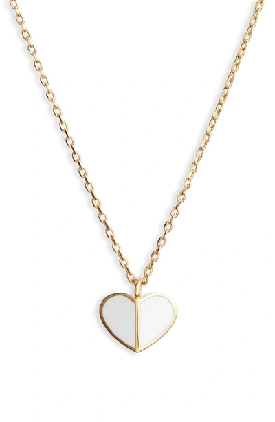 Kate Spade Heritage Spade Mini Heart Pendant Necklace In White ModeSens