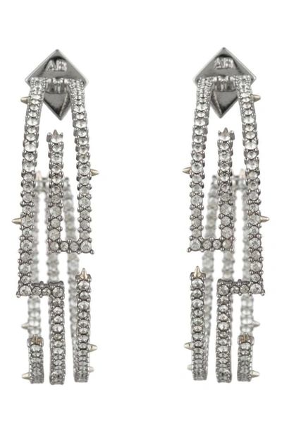 Shop Alexis Bittar Crystal Maze Hoop Earrings In Mixed Metal