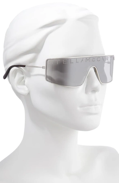 Shop Stella Mccartney 51mm Shield Sunglasses - Silver/ Silver