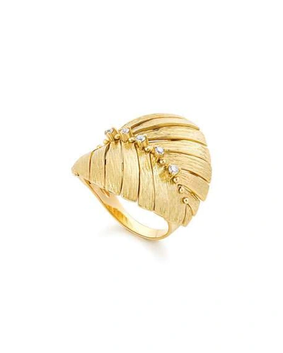 Shop Hueb Bahia 18k Gold Diamond Leaf Ring