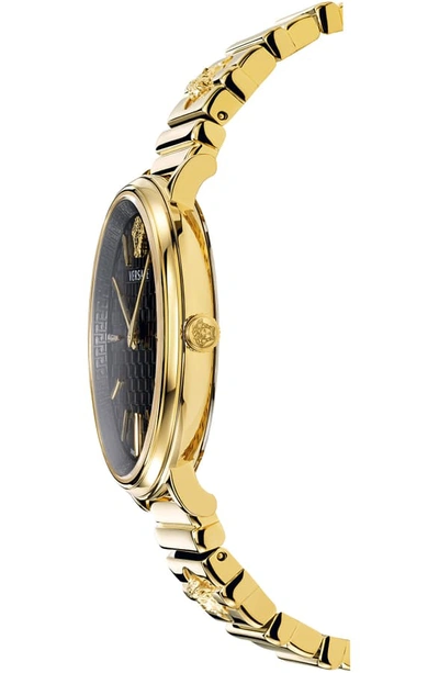 Shop Versace V Circle Logo Bracelet Watch, 38mm In Gold/ Black/ Gold