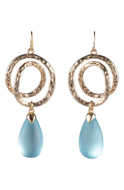 Shop Alexis Bittar Hammered Coil Teardrop Pendant Earrings In Light Turquoise